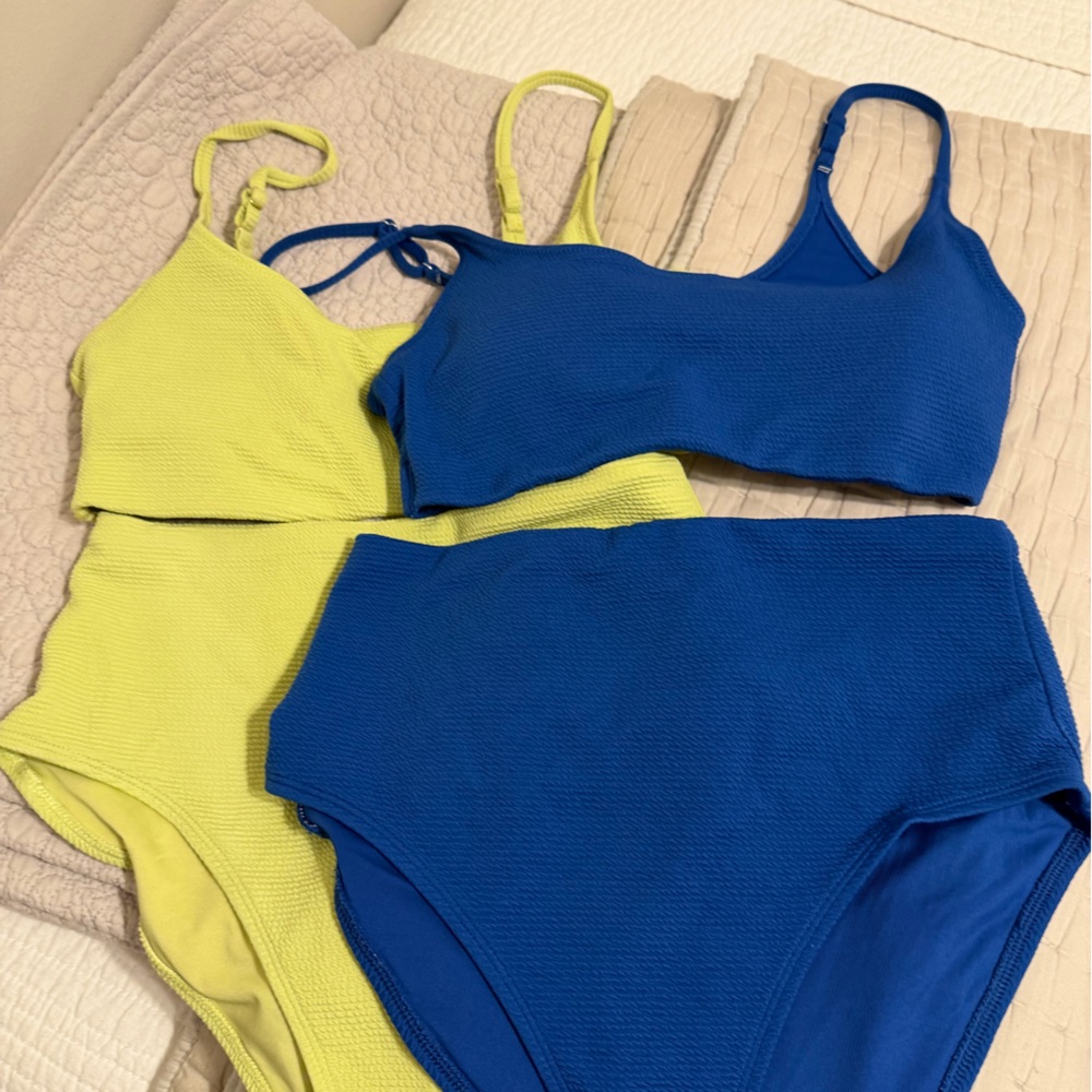Old Navy Blue and Yellow Women's Swimwear